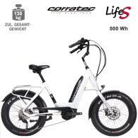 Corratec Life-S Cross P5 500Wh Kompakt eBike weiß-schwarz